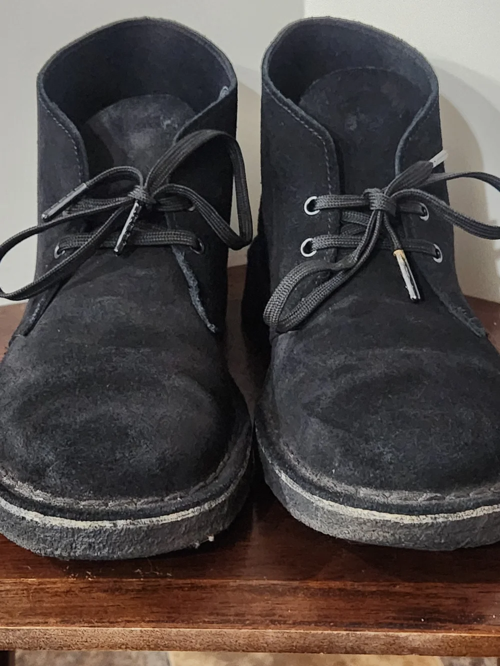 Clarks Originals Desert Boots Mens 9 Black / Black Suede Charles F Stead Chukka
